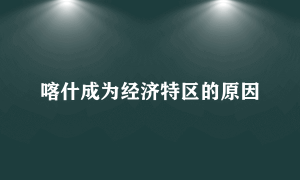 喀什成为经济特区的原因