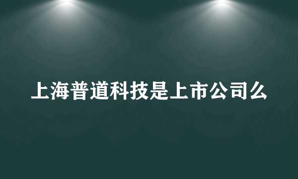 上海普道科技是上市公司么