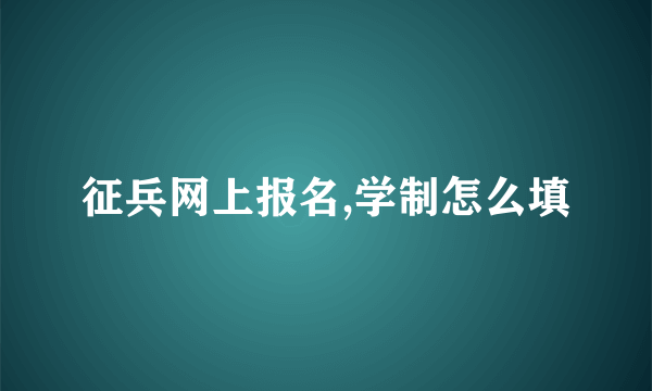 征兵网上报名,学制怎么填