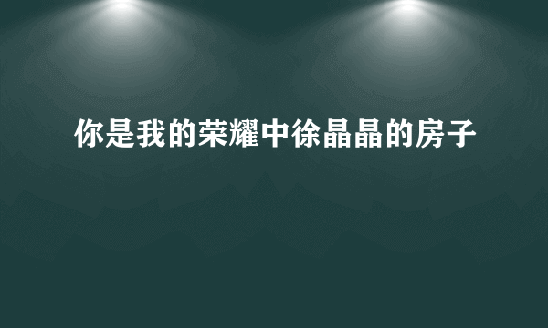 你是我的荣耀中徐晶晶的房子