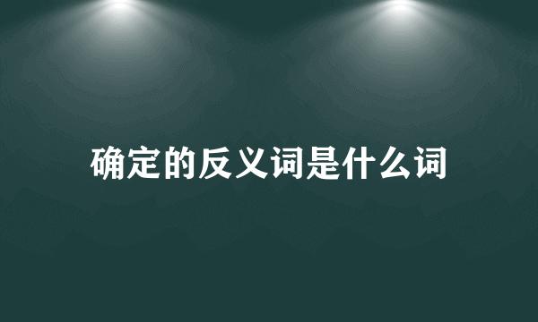 确定的反义词是什么词