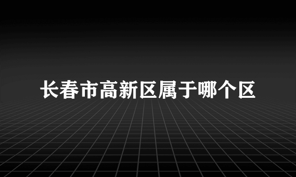 长春市高新区属于哪个区