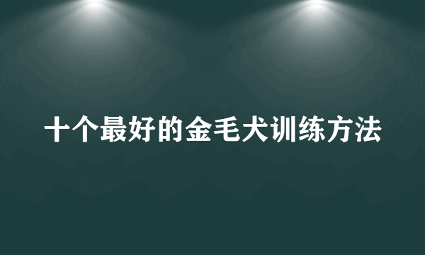 十个最好的金毛犬训练方法