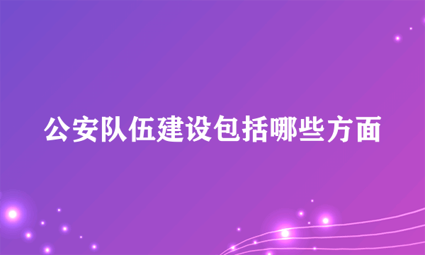 公安队伍建设包括哪些方面