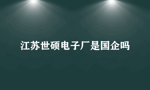 江苏世硕电子厂是国企吗