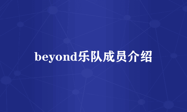 beyond乐队成员介绍