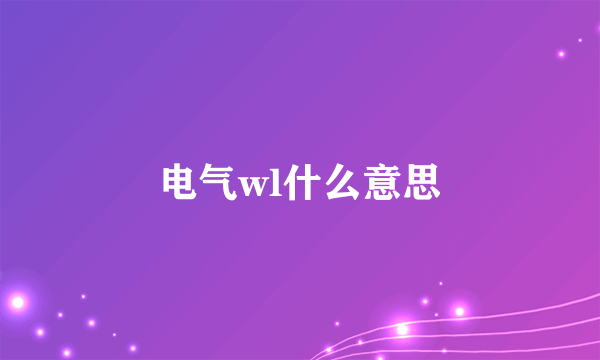 电气wl什么意思