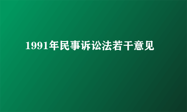 1991年民事诉讼法若干意见