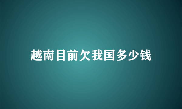 越南目前欠我国多少钱