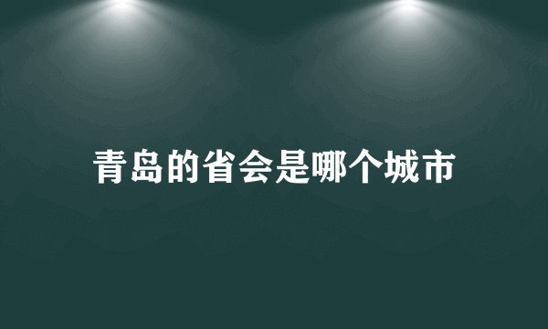 青岛的省会是哪个城市