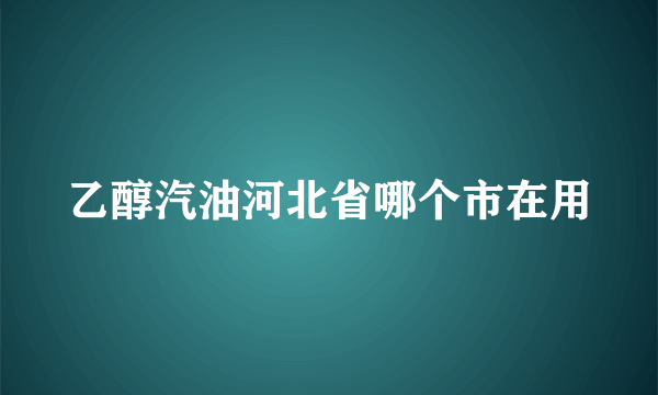 乙醇汽油河北省哪个市在用