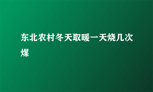 东北农村冬天取暖一天烧几次煤