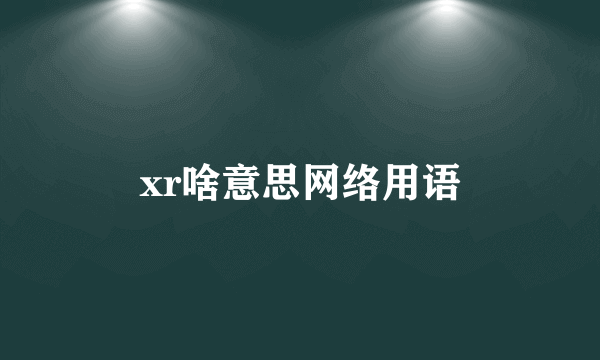 xr啥意思网络用语