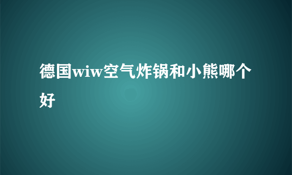 德国wiw空气炸锅和小熊哪个好