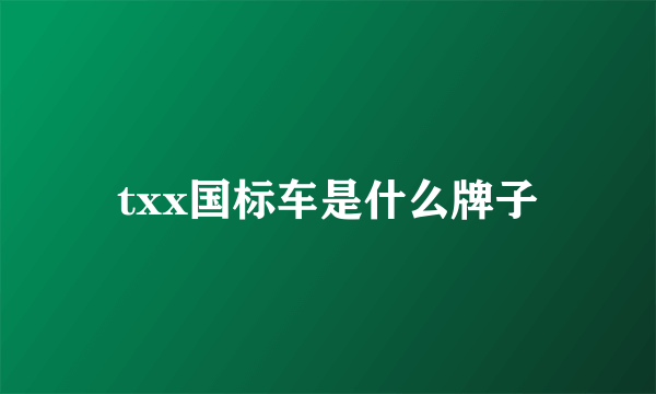 txx国标车是什么牌子