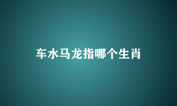 车水马龙指哪个生肖