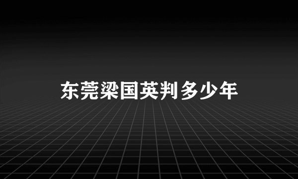 东莞梁国英判多少年