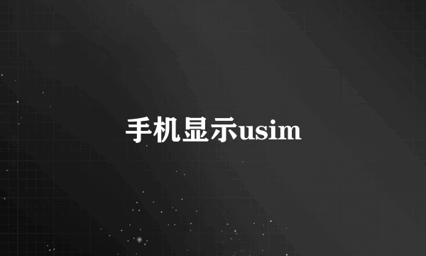 手机显示usim