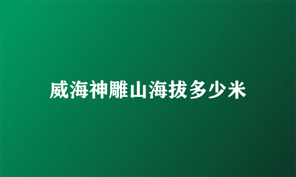 威海神雕山海拔多少米