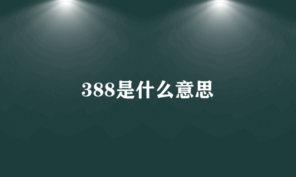 388是什么意思