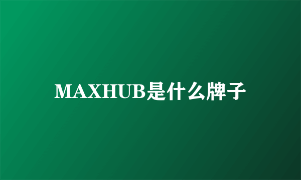 MAXHUB是什么牌子