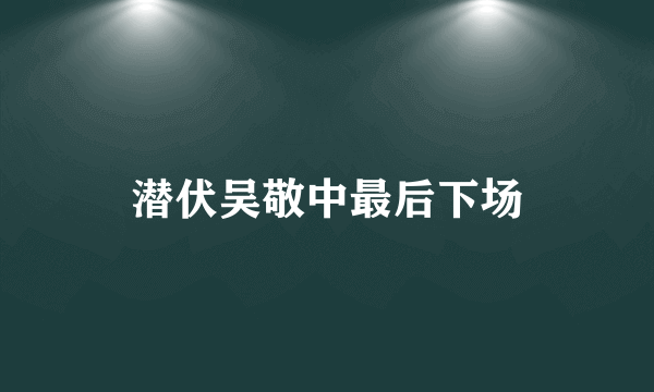 潜伏吴敬中最后下场