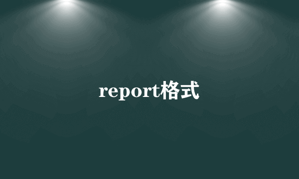 report格式