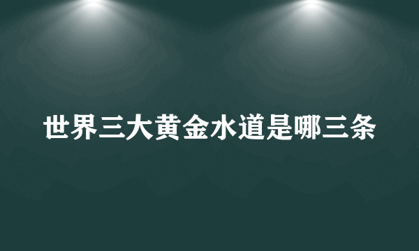 世界三大黄金水道是哪三条