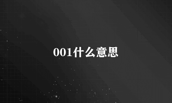 001什么意思