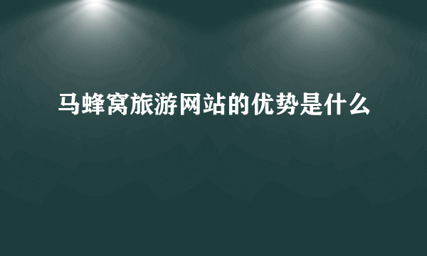 马蜂窝旅游网站的优势是什么