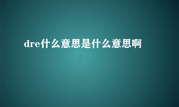 dre什么意思是什么意思啊