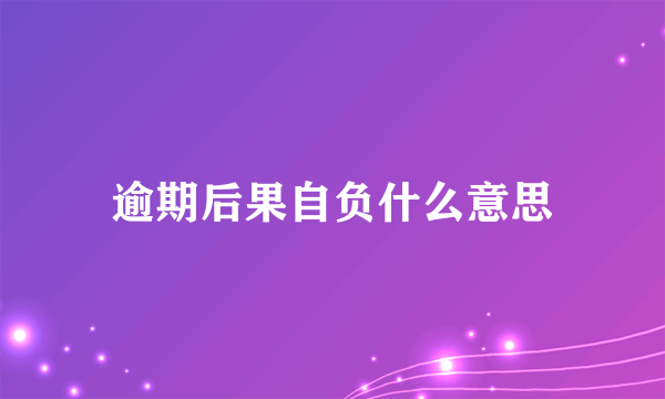 逾期后果自负什么意思