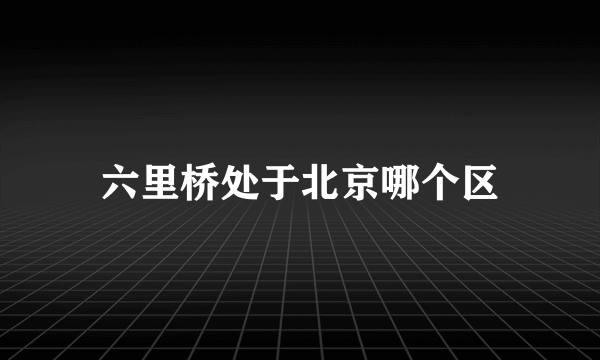 六里桥处于北京哪个区