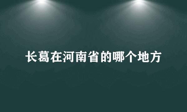 长葛在河南省的哪个地方