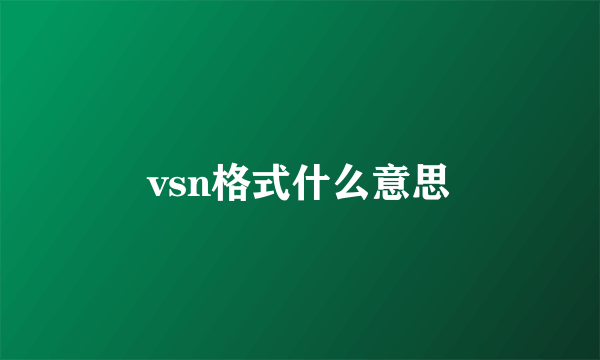 vsn格式什么意思