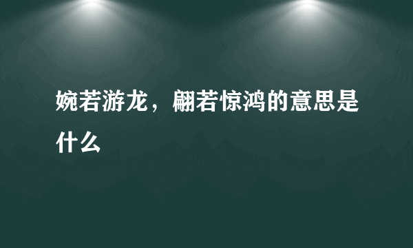 婉若游龙，翩若惊鸿的意思是什么