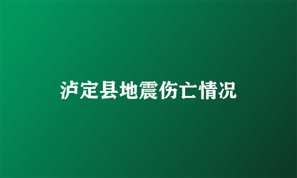 泸定县地震伤亡情况