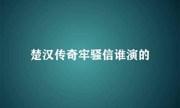 楚汉传奇牢骚信谁演的