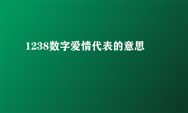 1238数字爱情代表的意思