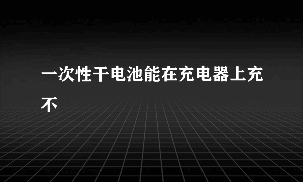 一次性干电池能在充电器上充不