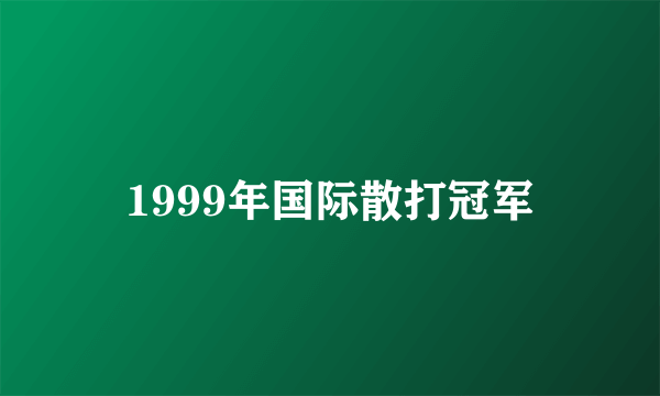 1999年国际散打冠军