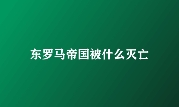 东罗马帝国被什么灭亡