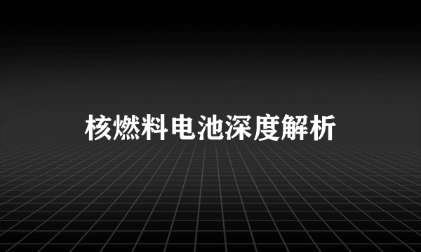 核燃料电池深度解析