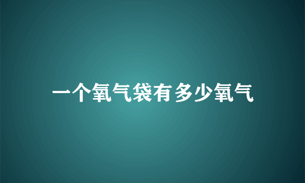 一个氧气袋有多少氧气