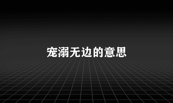 宠溺无边的意思