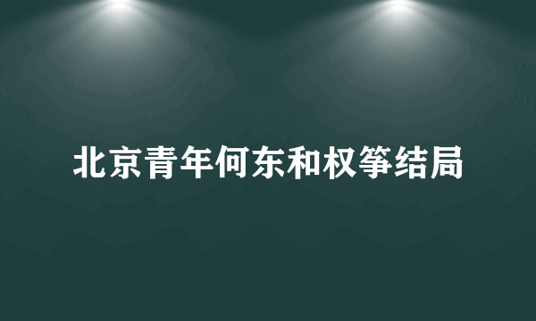 北京青年何东和权筝结局