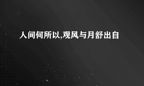 人间何所以,观风与月舒出自