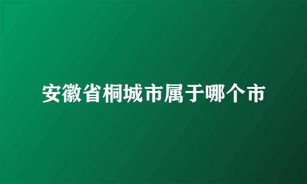 安徽省桐城市属于哪个市