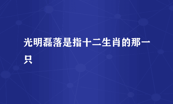 光明磊落是指十二生肖的那一只