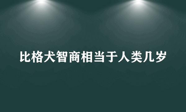 比格犬智商相当于人类几岁